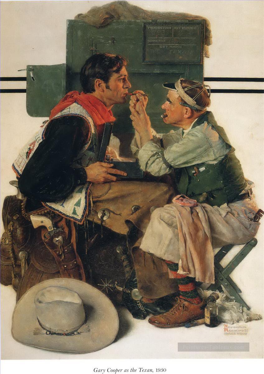 gary cooper as the texan 1930 Norman Rockwell Oil Paintings